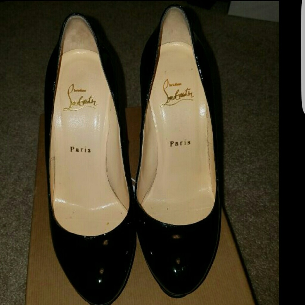 Christian Louboutin Black Patent Pointed Toe Pumps